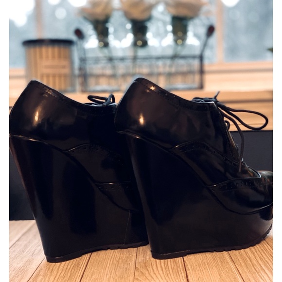 BELLADONNA | PINUP OXFORD WEDGE PLATFORM BOOTIES - Picture 8 of 9